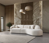 Cloe Ivory Velvet Curved 134" RAF Sectional from Nova Furniture - Luna Furniture