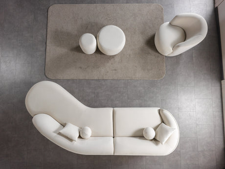 Cloe Ivory Velvet Curved 134" RAF Sectional from Nova Furniture - Luna Furniture
