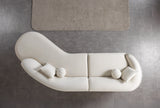 Cloe Ivory Velvet Curved 134" RAF Sectional from Nova Furniture - Luna Furniture