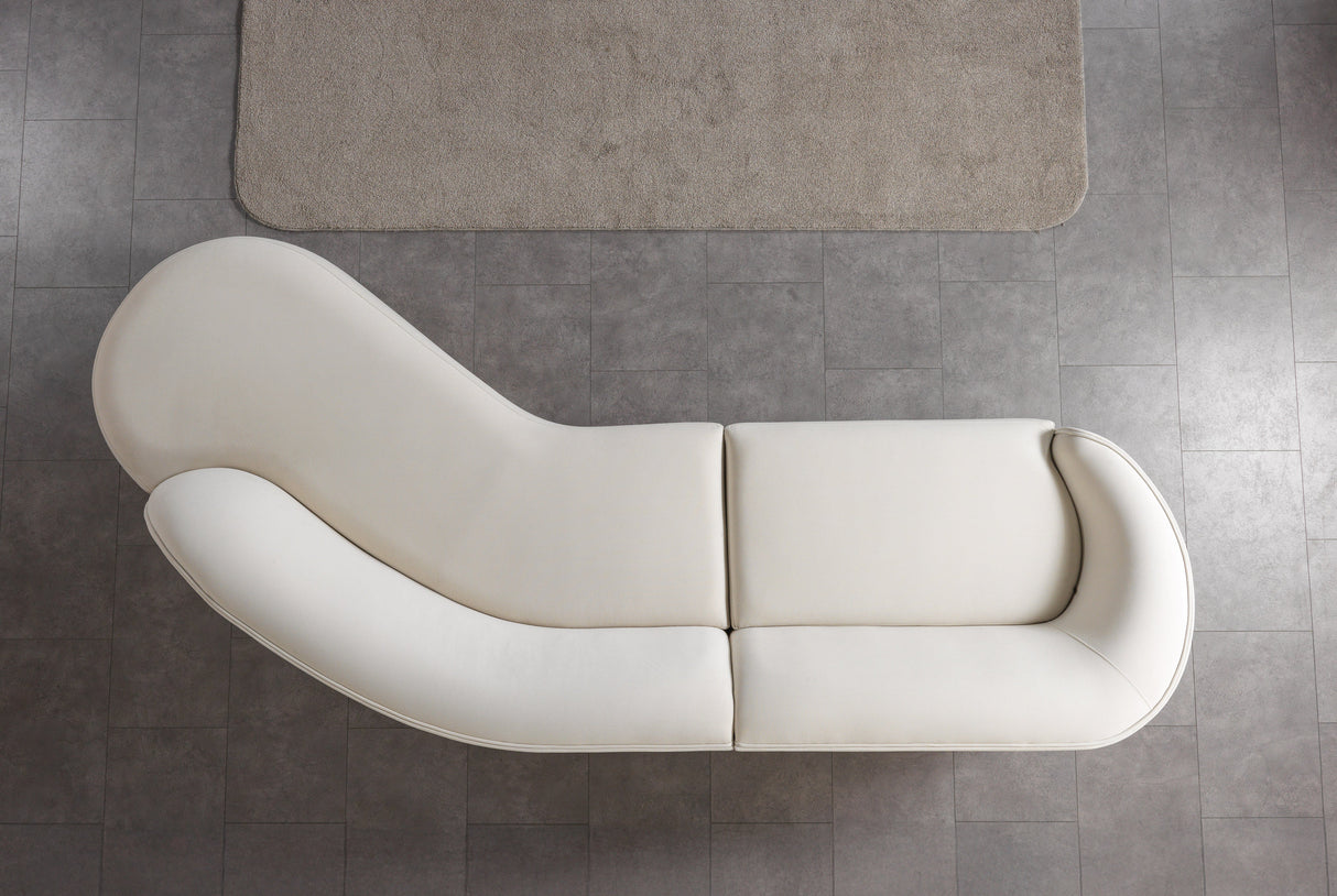 Cloe Ivory Velvet Curved 134" RAF Sectional from Nova Furniture - Luna Furniture