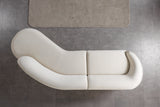 Cloe Ivory Velvet Curved 134" RAF Sectional from Nova Furniture - Luna Furniture