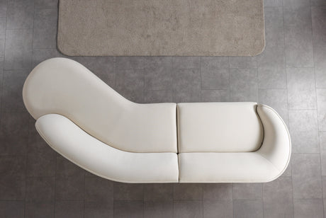 Cloe Ivory Velvet Curved 134" RAF Sectional from Nova Furniture - Luna Furniture