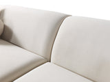 Cloe Ivory Velvet Curved 134" RAF Sectional from Nova Furniture - Luna Furniture