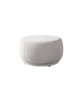 Cloe Ivory Velvet Round Ottoman from Nova Furniture - Luna Furniture