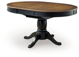 Clorazi Black/Brown Dining Butterfly Extension Table from Ashley - Luna Furniture