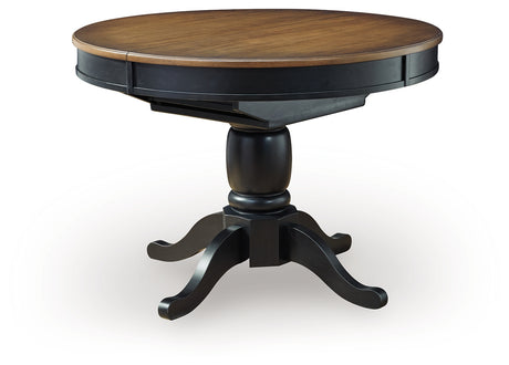 Clorazi Black/Brown Dining Butterfly Extension Table from Ashley - Luna Furniture