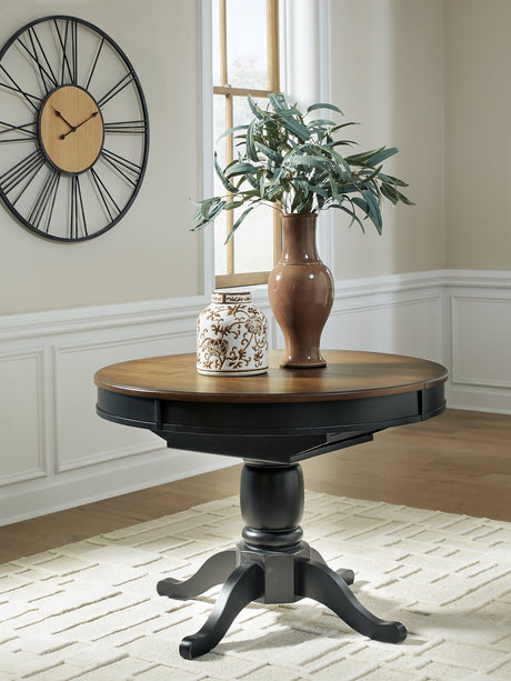 Clorazi Black/Brown Dining Butterfly Extension Table from Ashley - Luna Furniture