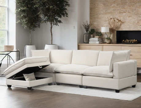 Cloud Sand Linen 4-Piece Modular Sectional from Happy Homes - Luna Furniture