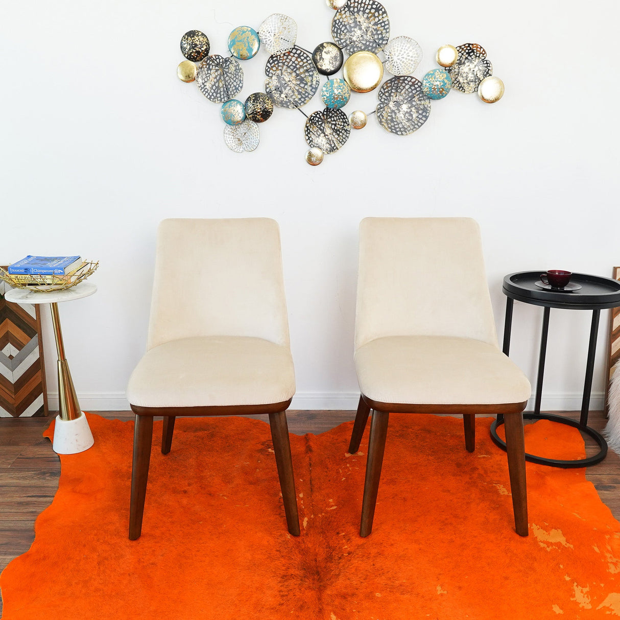 Clove Beige Velvet Dining Chair (Set Of 2) from Midinmod - Luna Furniture