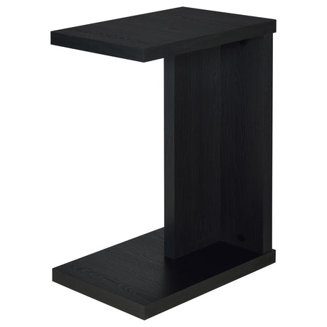 Clower Black Engineered Wood C-Shaped Sofa Side Table from Coaster - Luna Furniture