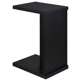 Clower Black Engineered Wood C-Shaped Sofa Side Table from Coaster - Luna Furniture