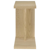 Clower Light Oak Engineered Wood C-Shaped Sofa Side Table from Coaster - Luna Furniture