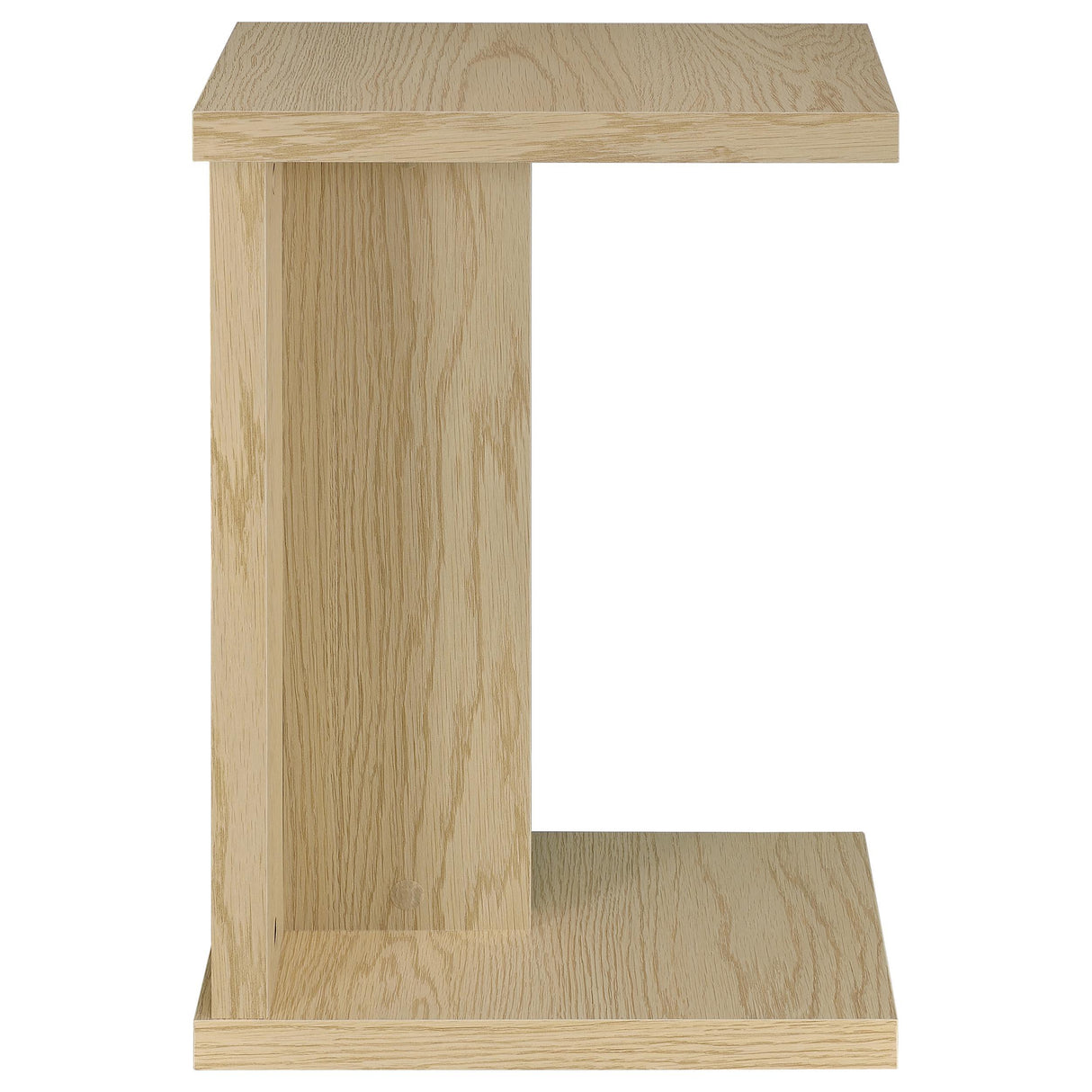 Clower Light Oak Engineered Wood C-Shaped Sofa Side Table from Coaster - Luna Furniture
