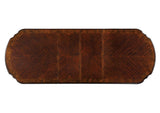 Canyonville Brown dining table top, rectangular expandable surface, brown cherry wood grain, top view