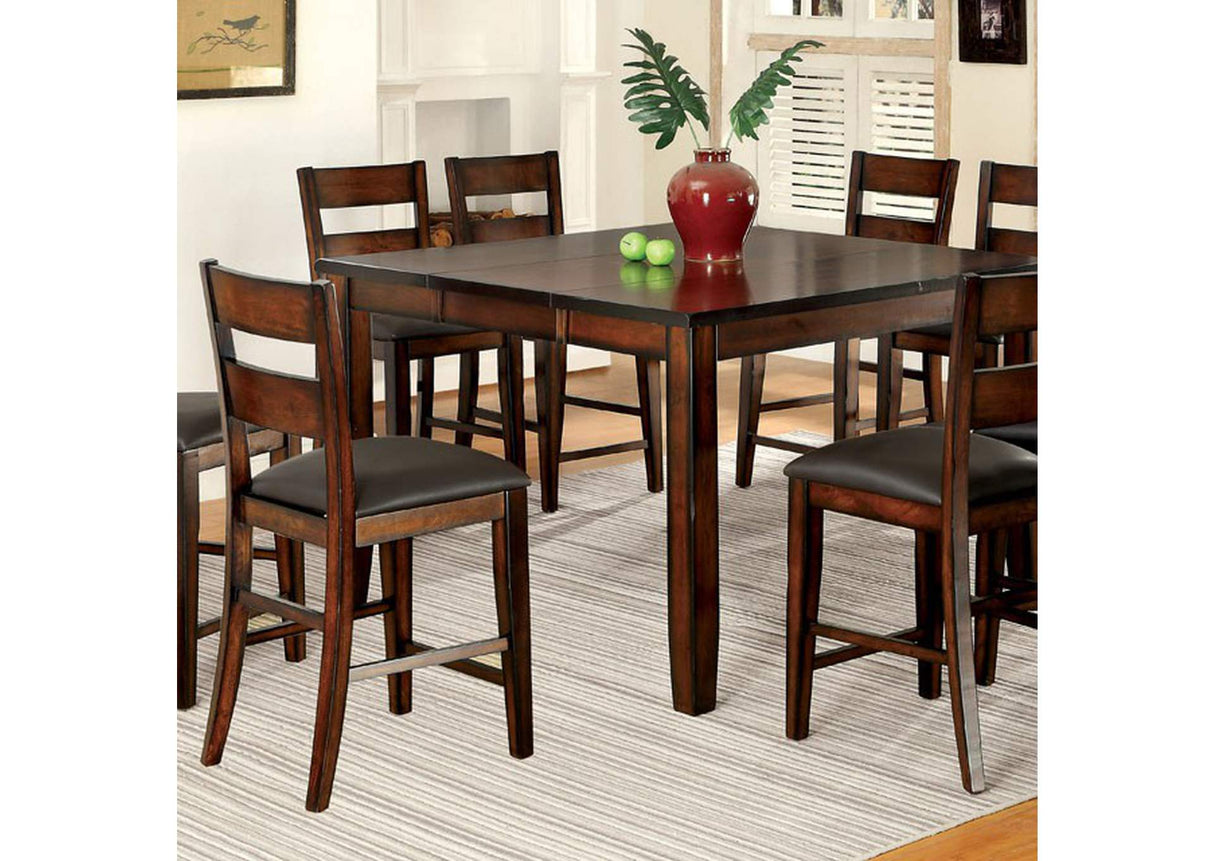 Dickinson Dark Cherry 7-Piece Transitional Leatherette Counter Height Set (Table & 6 Chairs)
