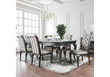 Amina Gray 9-Piece Transitional Glass Top Dining Room Set with 18" Expandable Leaf (Table & 8 Chairs)