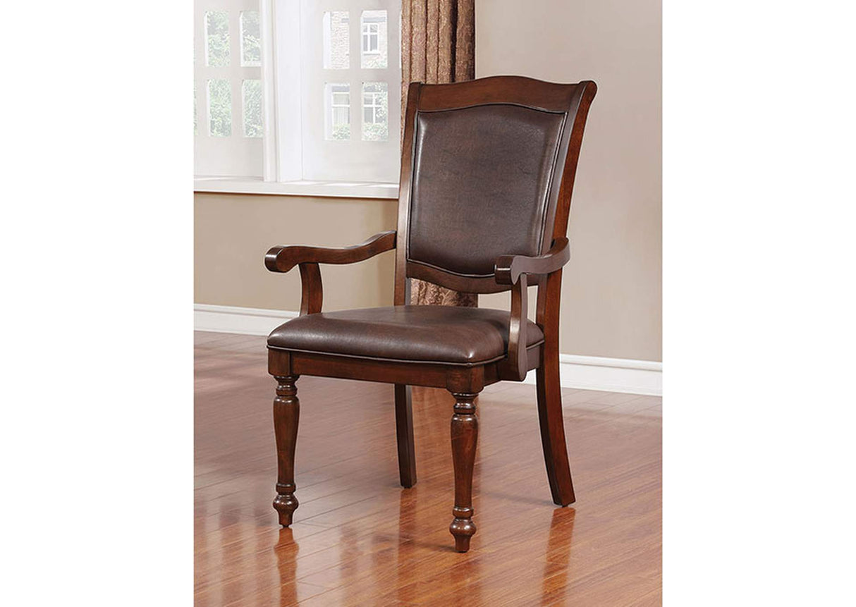 Sylvana Brown Cherry/Espresso Dining Arm Chair, Set of 2