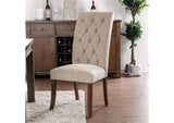 Sania Antique Oak/Beige Dining Chair, Set of 2 from Furniture of America - Luna Furniture