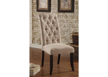 Mashall Beige/Antique Black Side Chair, Set of 2 from Furniture of America - Luna Furniture