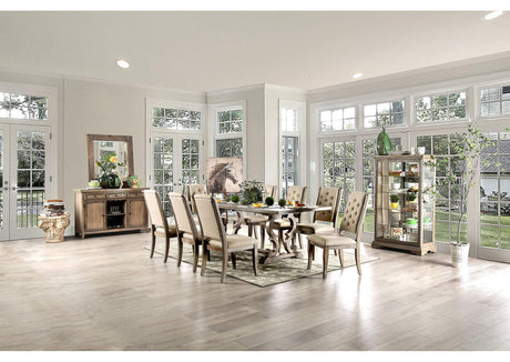 Patience Rustic Natural Tone/Beige 7-Piece Dining Room Set from Furniture of America - Luna Furniture