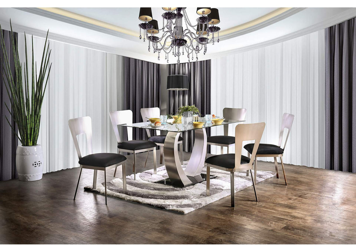 Nova Silver/Black 7-Piece Dining Room Set