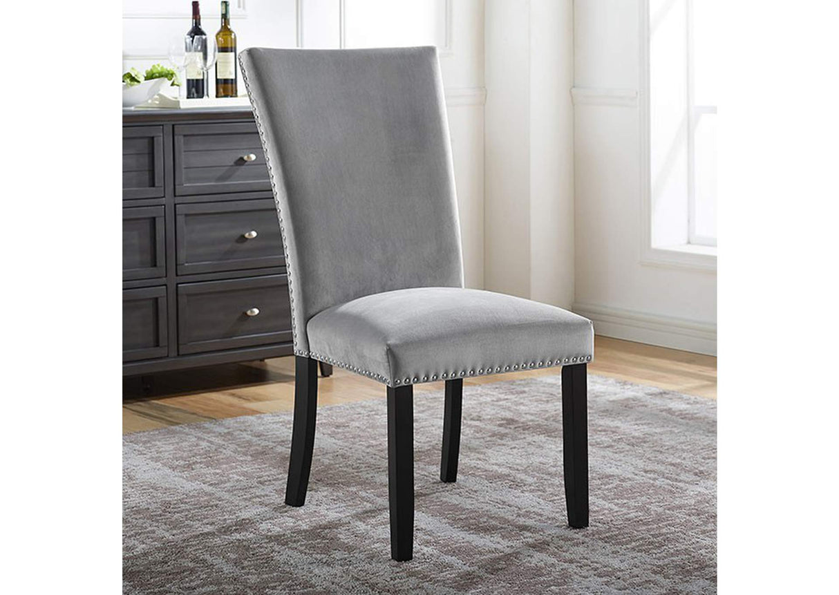 Kian Black/Light Gray Side Chair from Furniture of America - Luna Furniture