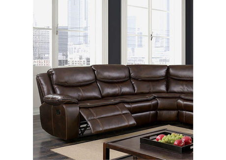 GATRIA Brown Sectional from Furniture of America - Luna Furniture