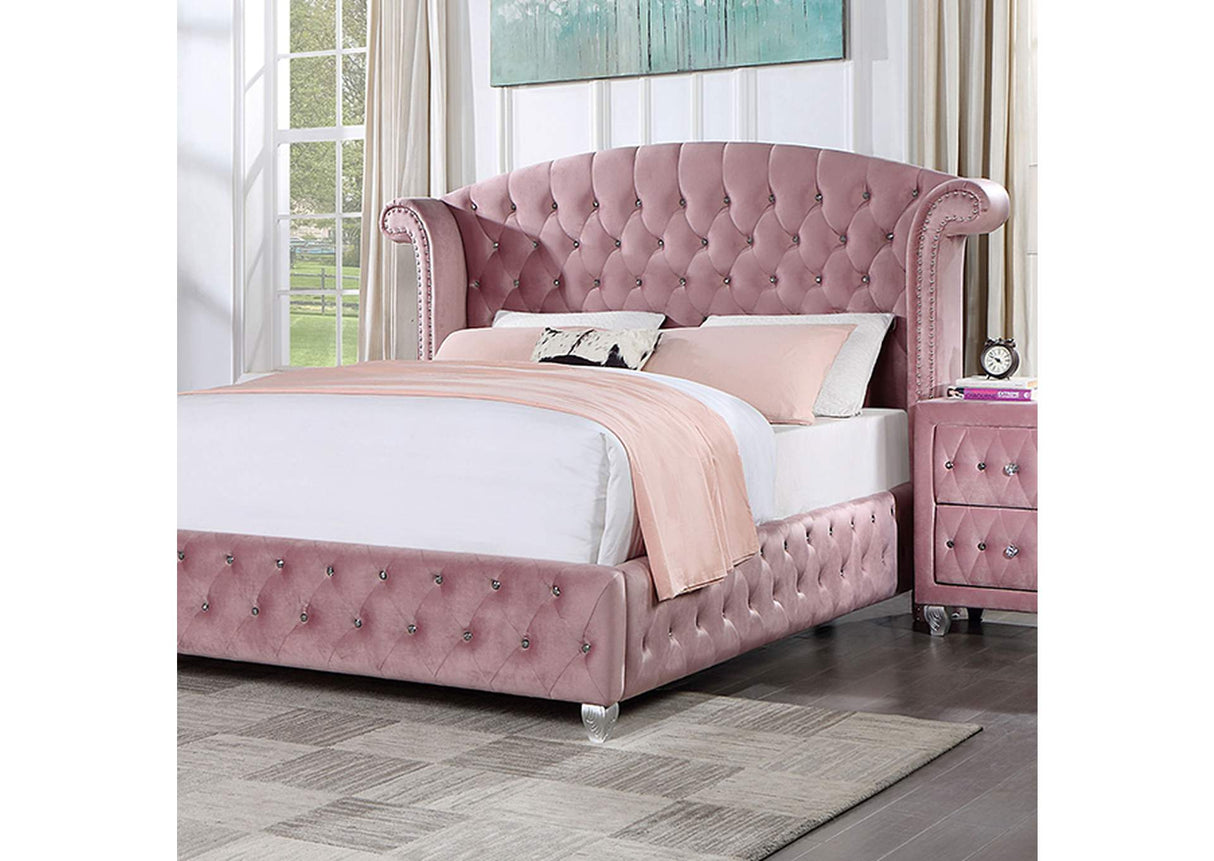 Zohar Pink 4-Piece Full Bedroom Set