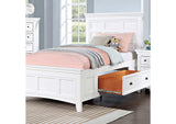 Castile White Storage Twin Bed