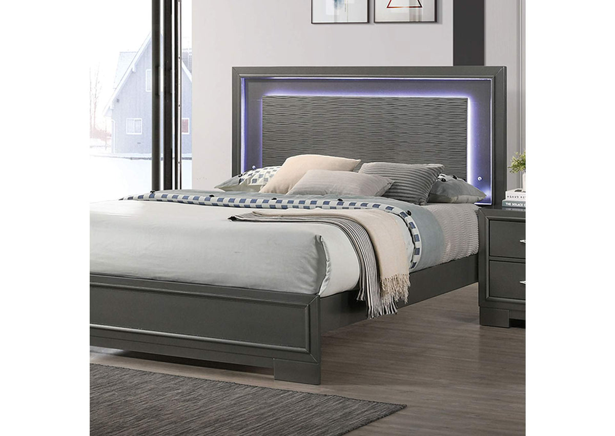 Alison Metallic Gray 5-Piece Queen Bedroom Set