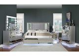 Belladonna Silver Glam Fabric Queen Bed from Furniture of America - Luna Furniture