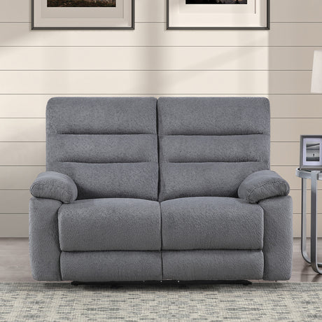 Cozy Gray Manual Recliner Loveseat from Steve Silver - Luna Furniture