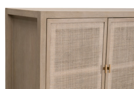 Carina Media Sideboard in Smoke Gray Oak, Smoke Gray Cane from Essentials For Living - Luna Furniture
