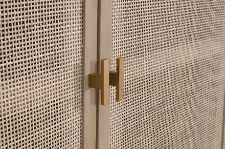 Carina Media Sideboard in Smoke Gray Oak, Smoke Gray Cane from Essentials For Living - Luna Furniture