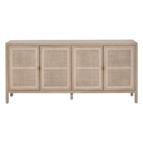 Carina Media Sideboard in Smoke Gray Oak, Smoke Gray Cane from Essentials For Living - Luna Furniture