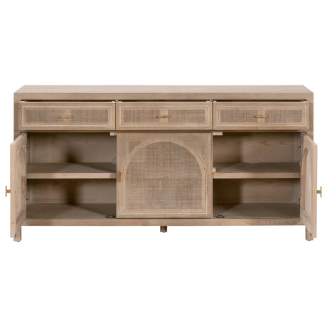Cane Media Sideboard in Smoke Gray Oak, Smoke Gray Cane from Essentials For Living - Luna Furniture