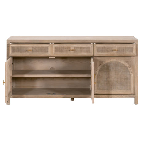 Cane Media Sideboard in Smoke Gray Oak, Smoke Gray Cane from Essentials For Living - Luna Furniture