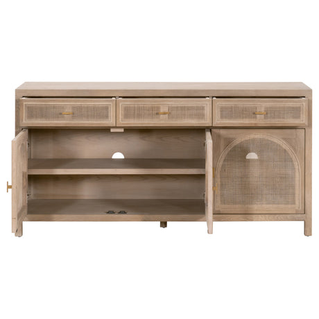 Cane Media Sideboard in Smoke Gray Oak, Smoke Gray Cane from Essentials For Living - Luna Furniture
