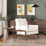 Cole Beige Velvet Solid Wood Lounge Chair from Midinmod - Luna Furniture