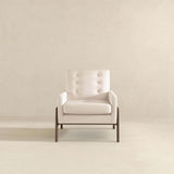 Cole Beige Velvet Solid Wood Lounge Chair from Midinmod - Luna Furniture