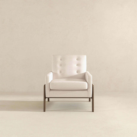 Cole Beige Velvet Solid Wood Lounge Chair from Midinmod - Luna Furniture