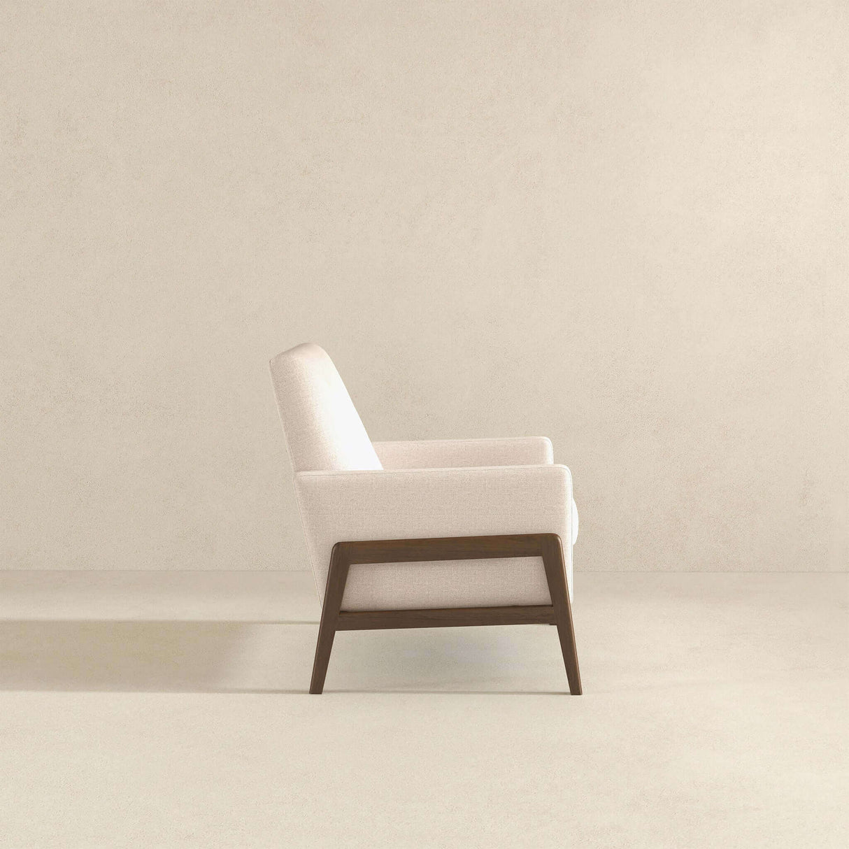 Cole Beige Velvet Solid Wood Lounge Chair from Midinmod - Luna Furniture
