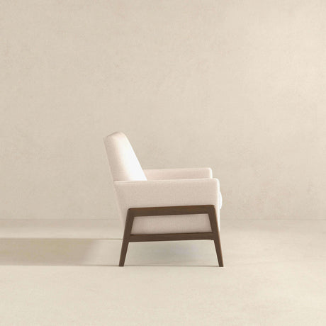 Cole Beige Velvet Solid Wood Lounge Chair from Midinmod - Luna Furniture