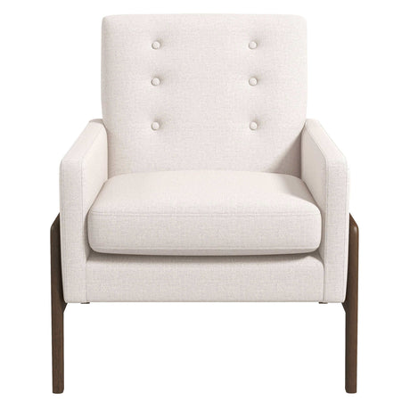 Cole Beige Velvet Solid Wood Lounge Chair from Midinmod - Luna Furniture