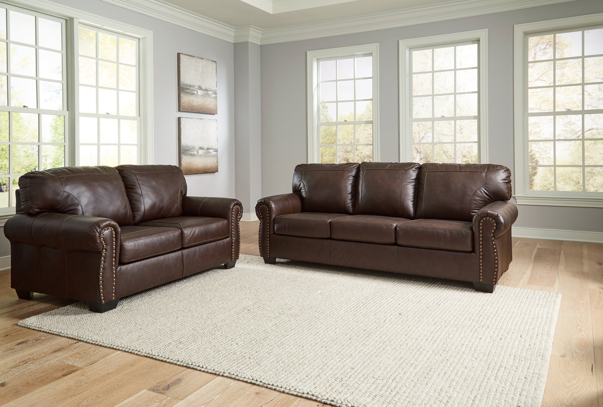 Colleton Sofa, Loveseat and Recliner in Dark Brown from Ashley Furniture - Luna Furniture