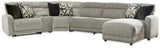 Colleyville Stone 6-Piece Power Reclining Sectional with Chaise from Ashley - Luna Furniture