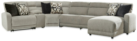 Colleyville Stone 6-Piece Power Reclining Sectional with Chaise from Ashley - Luna Furniture