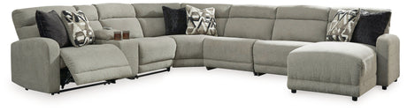 Colleyville Stone 7-Piece Power Reclining Sectional with Chaise from Ashley - Luna Furniture