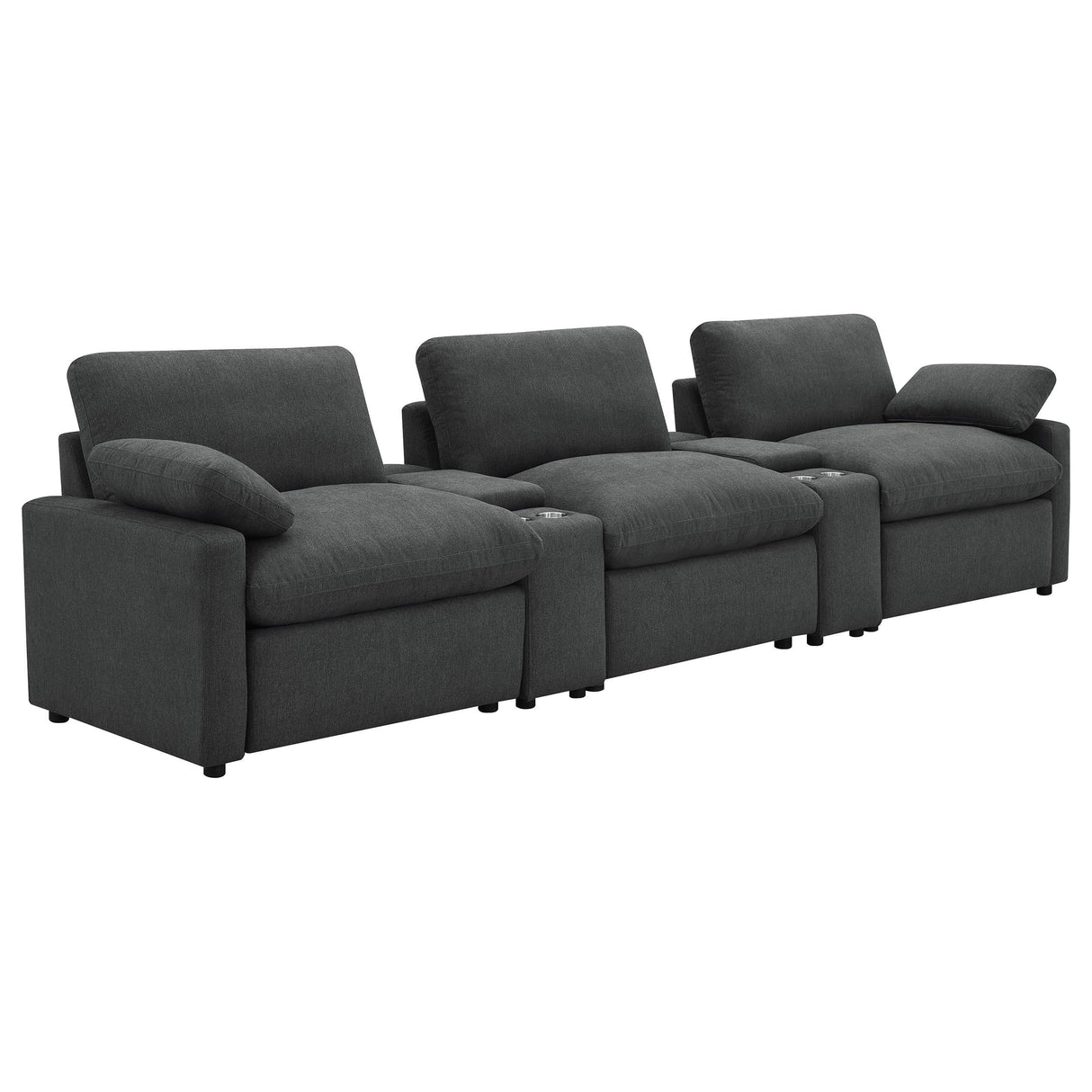 Collins Dark Gray 5-Piece Power Reclining Home Theater Seating from Coaster - Luna Furniture