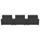 Collins Dark Gray 5-Piece Power Reclining Home Theater Seating from Coaster - Luna Furniture